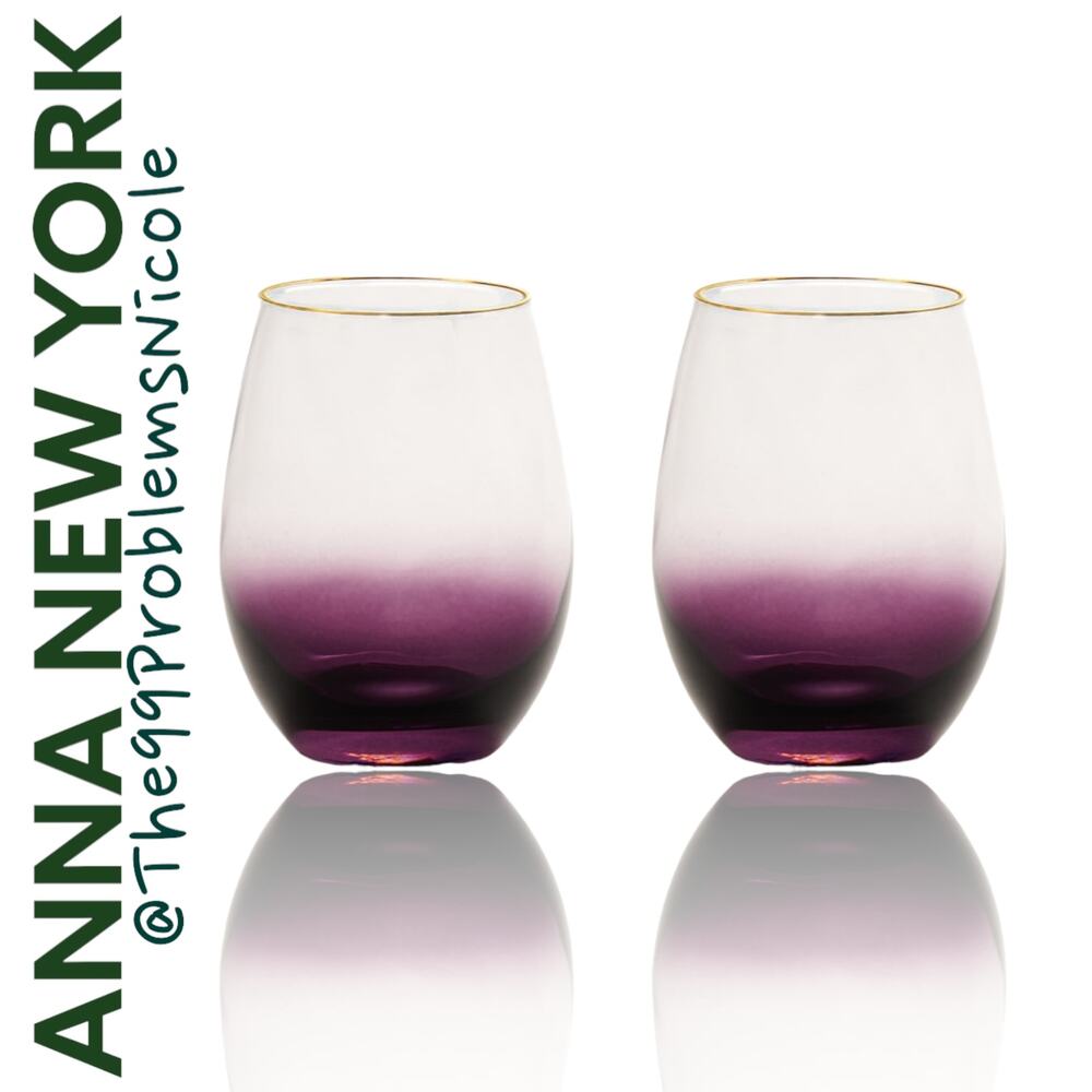 ANNA NEW YORK Amethyst Ombre Wine Glasses